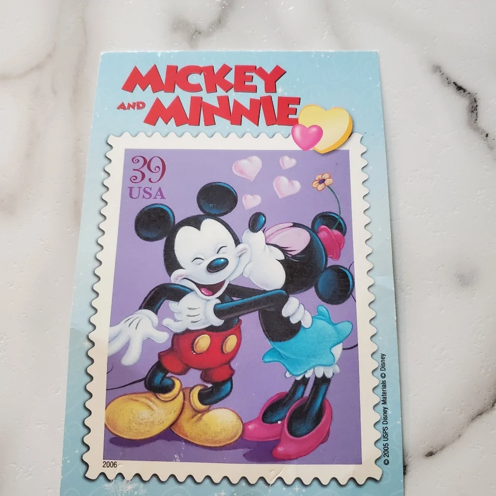 Mickey & Minnie Mouse Post Card Framed Timeless Romance 2006